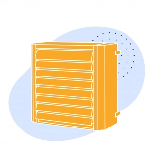 Воздушно-отопительный агрегат 25000 м3/ч 350 кВт 190 °С