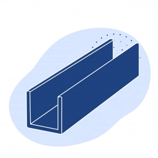 Алюминиевый швеллер 74x84x10x8000 мм АМгЗС ГОСТ 8617-2018